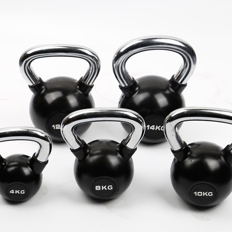 Kettlebell Negra Recubierta de Goma 4/8/10/16/24 kg para Gimnasio en Casa
