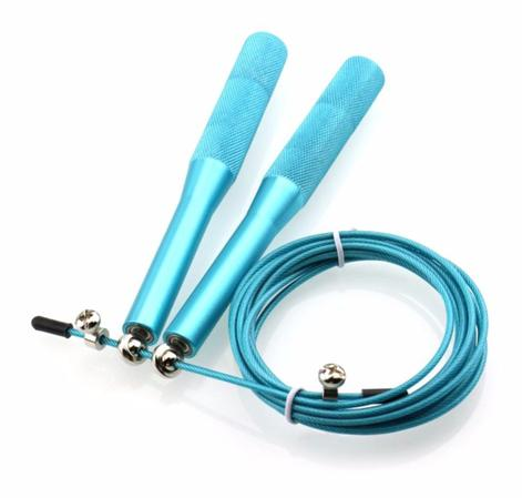 Cuerda para saltar con mango de metal y cable de acero y aluminio con peso