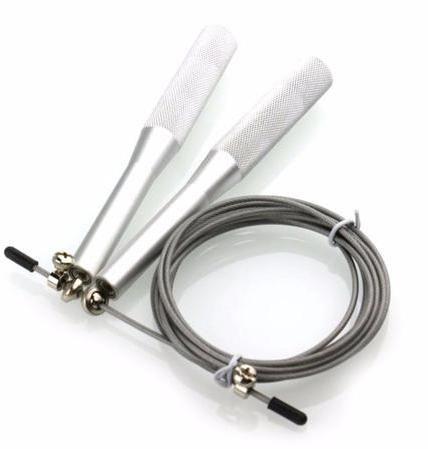 Cuerda para saltar con mango de metal y cable de acero y aluminio con peso